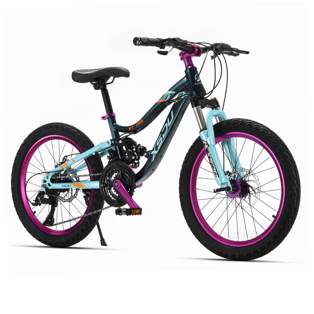 Kids 20-inch carbon steel frame double-shock mountain bike
