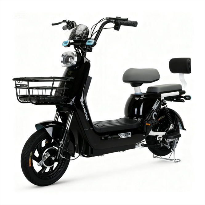 48V 350W Electric Moped Scooter for Adults New Model Design Electric Bike with Single Speed Electronic Sensor Smart Features 