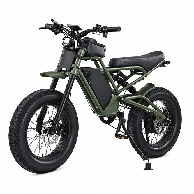 20 Inch Fat Tire Electric Bike 52V High Torque Drive System 25Ah Long Range Battery Adult Off Road Adventure E Bike