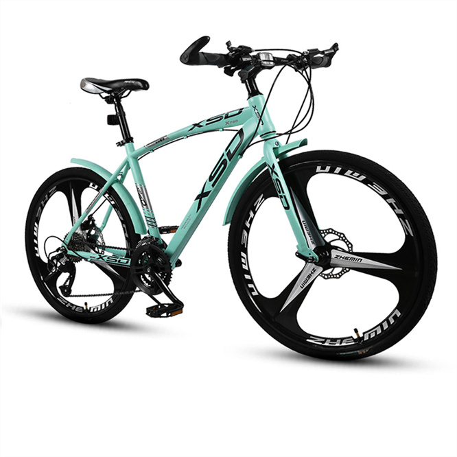 High-Carbon Steel Adult Mountain Bike 21 Speed Disc Brake Road Bike with Magnesium Alloy Rim