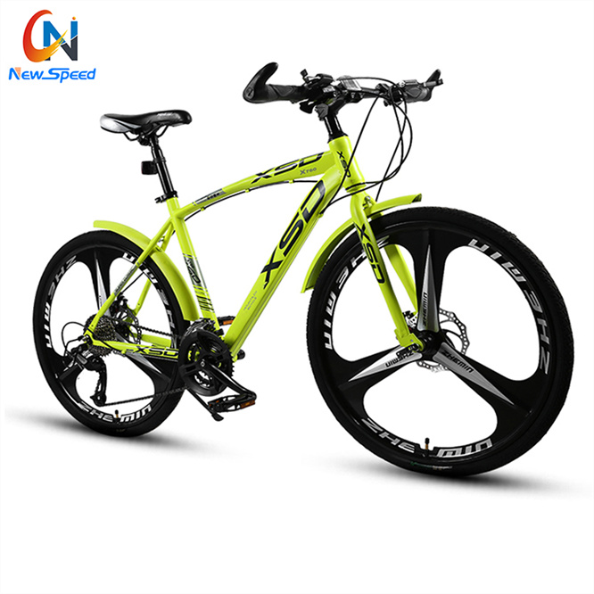 High-Carbon Steel Adult Mountain Bike 21 Speed Disc Brake Road Bike with Magnesium Alloy Rim 