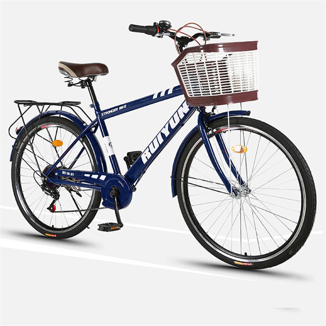 26 Inch 21 Speed Steel Frame City Bike for Men with Full Shockproof Frame and Aluminum Alloy Rim 