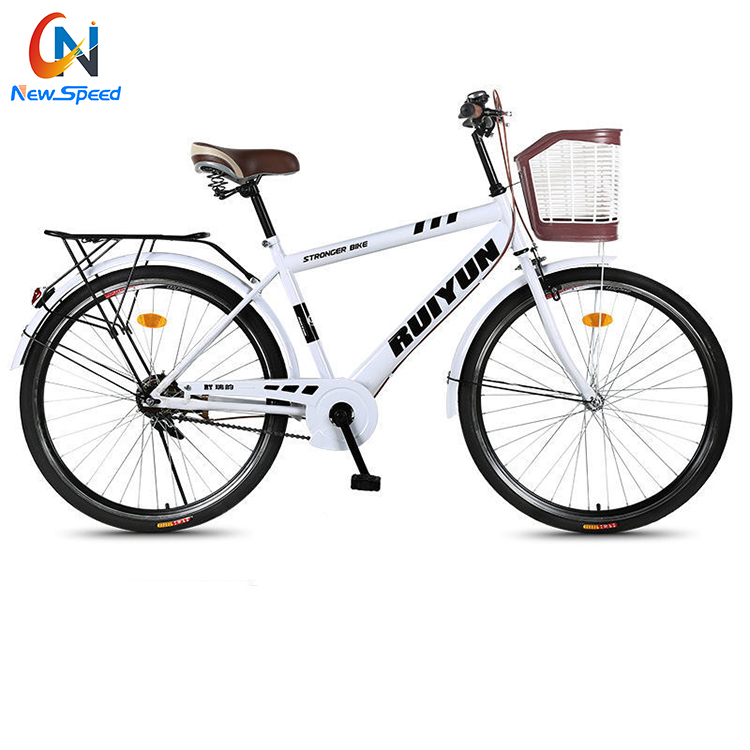 26 Inch 21 Speed Steel Frame City Bike for Men with Full Shockproof Frame and Aluminum Alloy Rim 