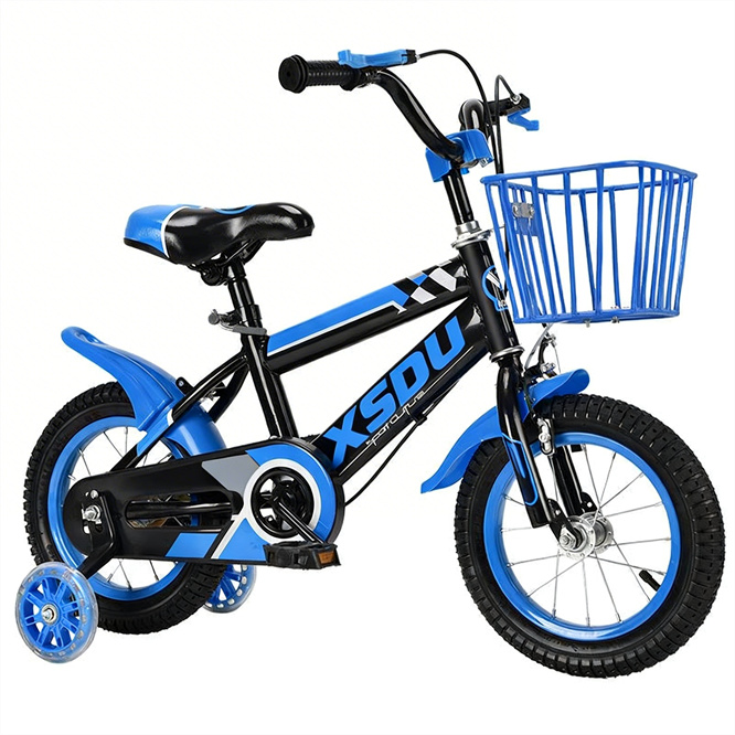 Wholesale 12'' Kids Bike with Brake Line Steel Fork Plastic Basket 9-Speed Gears for Boys