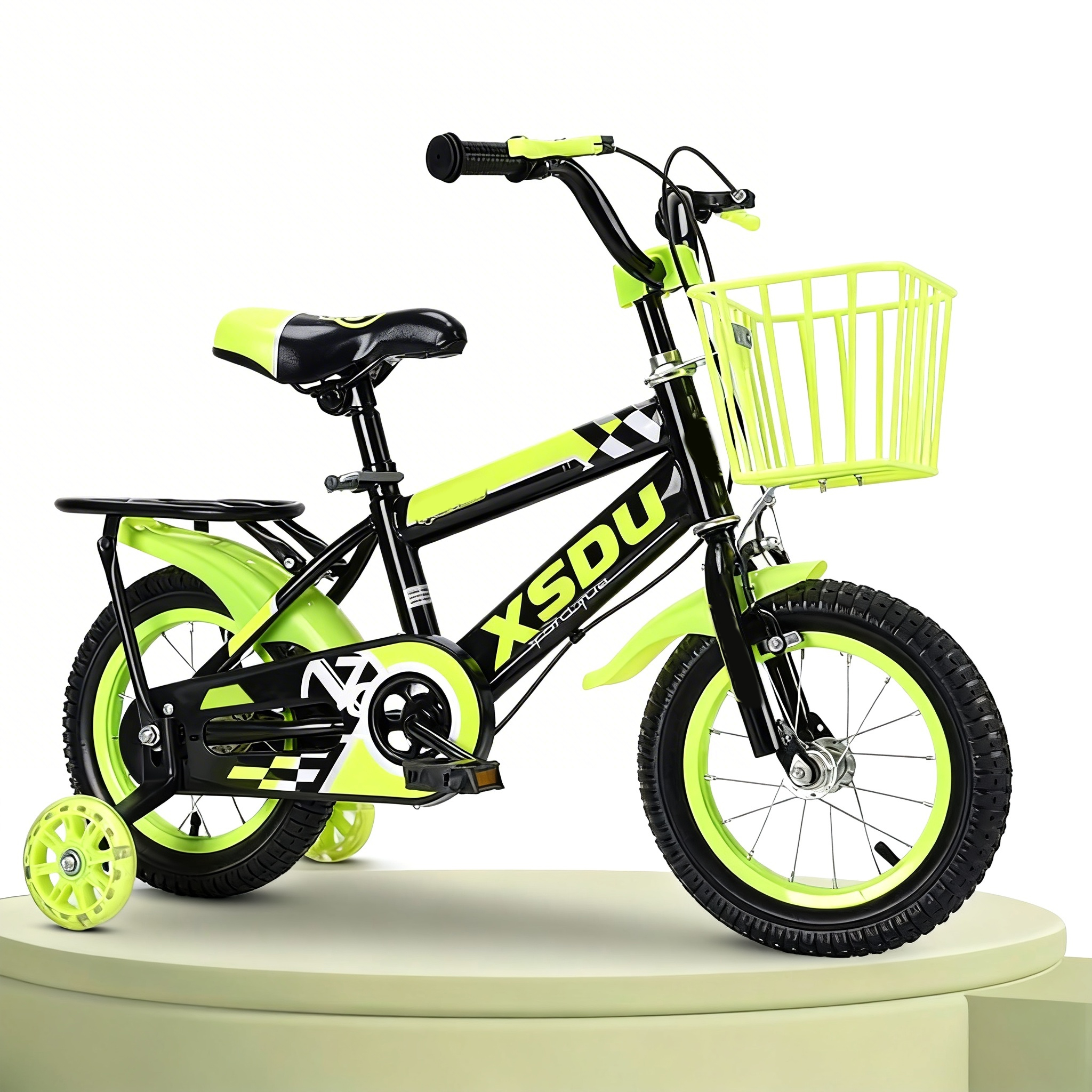 Wholesale 12'' Kids Bike with Brake Line Steel Fork Plastic Basket 9-Speed Gears for Boys 