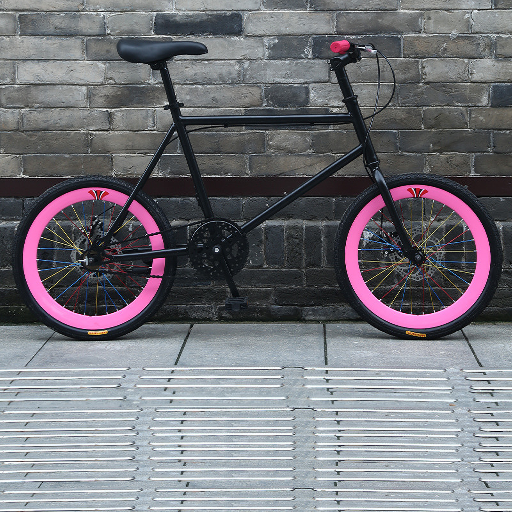Newspeed Steel 20-Inch Fixed Gear Bike Disc Brake Fixie Bicycle Aluminum Alloy Rim Hard Front Fork Single Speed Dead Bikes