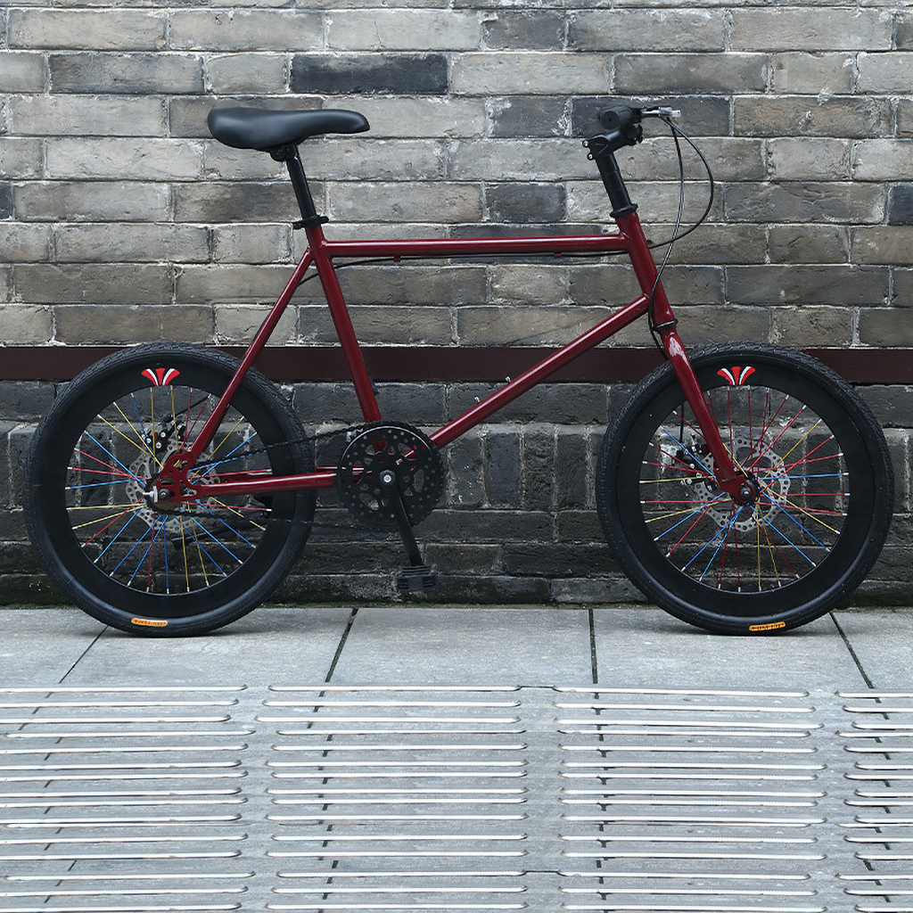 Newspeed Steel 20-Inch Fixed Gear Bike Disc Brake Fixie Bicycle Aluminum Alloy Rim Hard Front Fork Single Speed Dead Bikes 